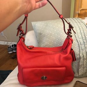 Coach coral Leather Hobo Bag